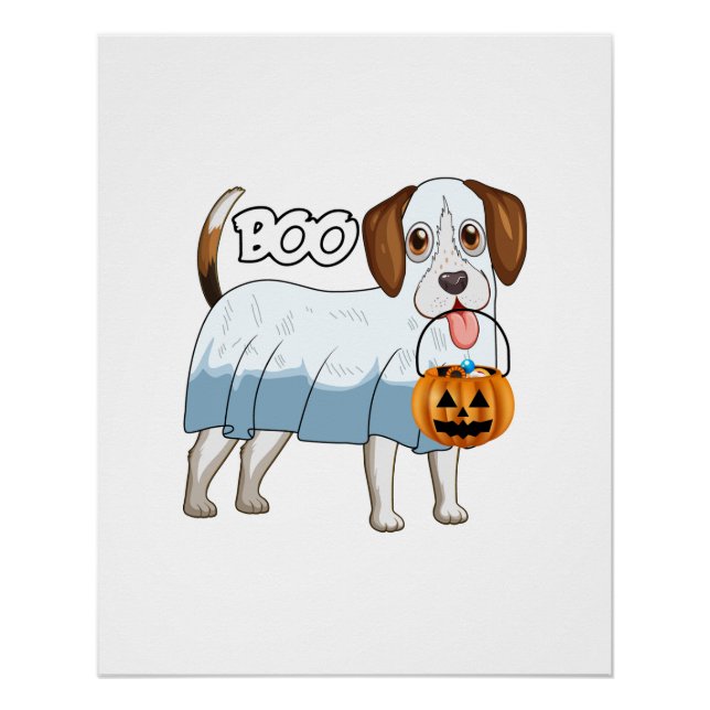 Geister-Beagle-Halloween-Hund Poster (Vorderseite)