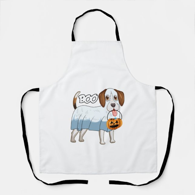 Geister-Beagle-Halloween-Hund Schürze (Vorderseite)
