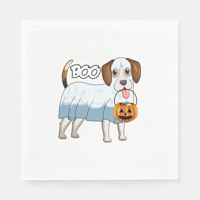Geister-Beagle-Halloween-Hund Serviette (Vorderseite)