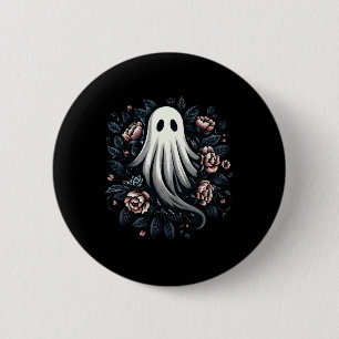 Geister Blumen Druck Vintage Halloween Button