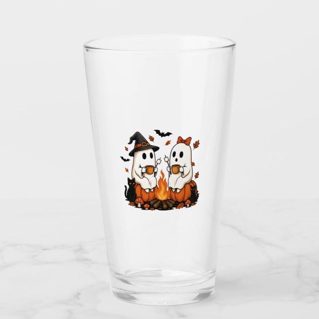 Geister-Campingfeuer Halloween Glas (Vorderseite)
