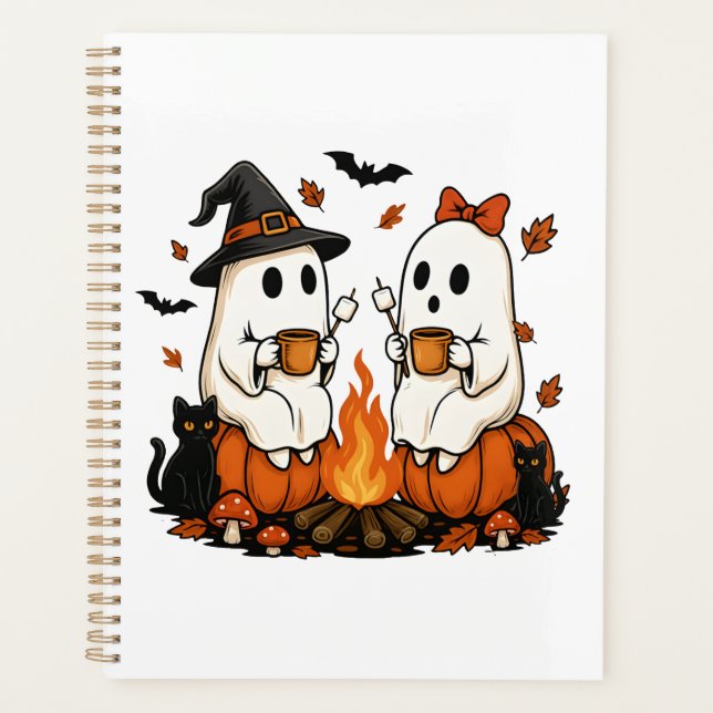 Geister-Campingfeuer Halloween Planer (Vorderseite)