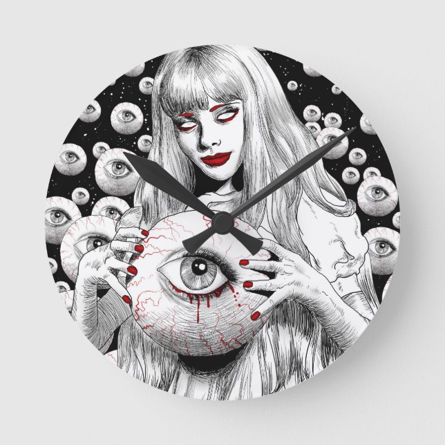 Geister der Toten Runde Wanduhr (Vorderseite)