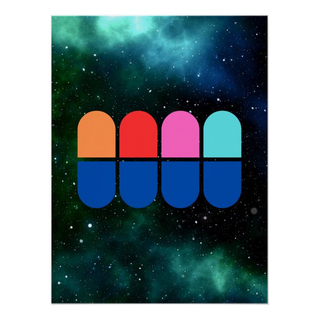 Geister des Kosmos - farbenfroh Poster (Vorderseite)