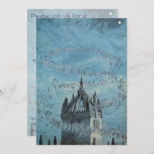 Geister, die um ein Halloween-Kirchenturm fliegen Einladung