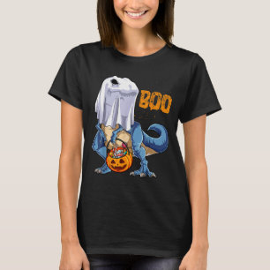 Geister Dinosaurier T Rex Lustiger Halloween Junge T-Shirt