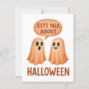 Geister diskutieren Halloween Postkarte
