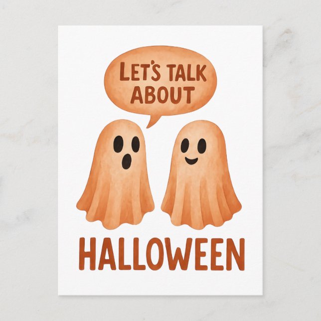 Geister diskutieren Halloween Postkarte (Vorderseite)