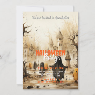 Geister Fledermäuse Halloween-Party im rustikalen Einladung