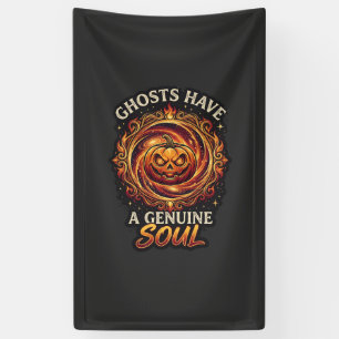 Geister haben echte Seelen Haloween-Kürbis-Feuer S Banner