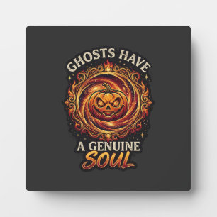 Geister haben echte Seelen Haloween-Kürbis-Feuer S Fotoplatte
