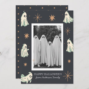 Geister Halloween Grusel-Spektakel Familienfoto Feiertagskarte