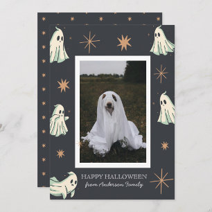 Geister Halloween Spuk-tastisches Familienfoto  Feiertagskarte