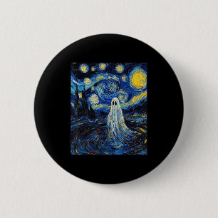 Geister Halloween - Van Gogh Stil - Sternennacht Button