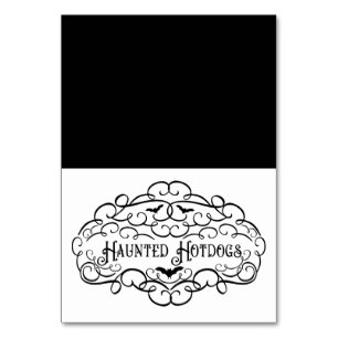 Geister Hotdogs Vintage Halloween Food Zelt Tischnummer