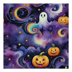 Geister im Orbit, Spooky Fun in einem kosmischen Poster