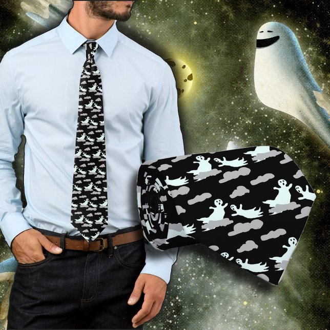 Geister in den Wolken Schwarz und Weiß Krawatte (Von Creator hochgeladen)
