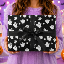 Geister in Schwarz Halloween-Muster