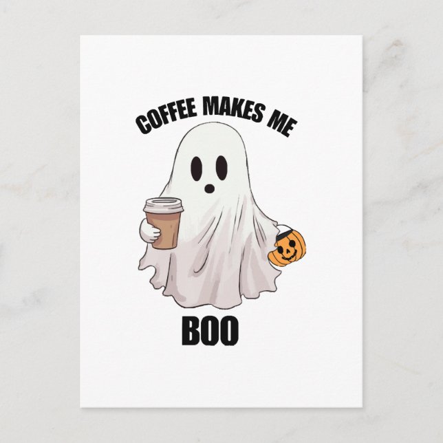 Geister Kaffee Halloween Lustig  Postkarte (Vorderseite)