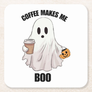 Geister Kaffee Halloween Lustig Rechteckiger Pappuntersetzer