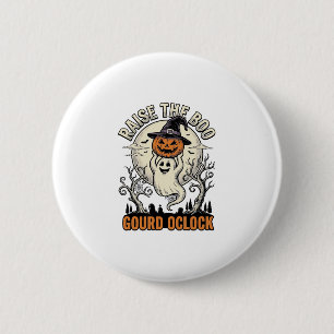 Geister-Kürbis-Shirt Vintage-Halloween-Gravur Te Button