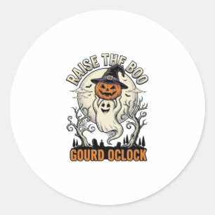 Geister-Kürbis-Shirt Vintage-Halloween-Gravur Te Runder Aufkleber
