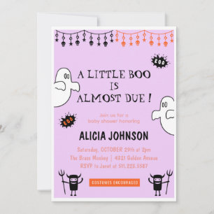 Geister Little Boo Halloween Babyparty Einladung
