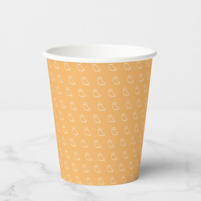 Geister Orange Papierbecher (Vorderseite)