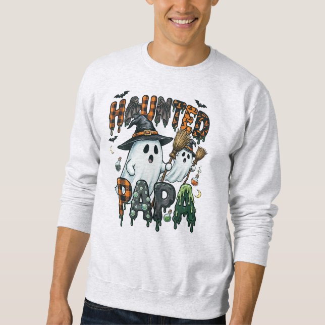 Geister-Papa Halloween-Geist-Design Sweatshirt (Vorderseite)