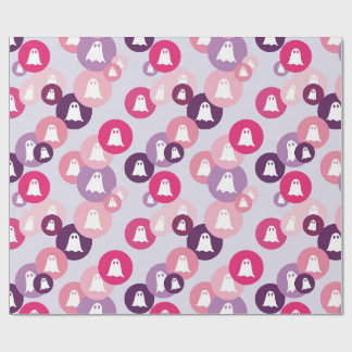 Geister Rosa Lila Kreis Halloween Geschenkpapier