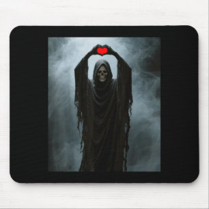 Geister rotes Herz Hand gruseliges Gesicht Horrorp Mousepad