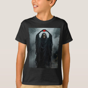 Geister rotes Herz Hand gruseliges Gesicht Horrorp T-Shirt