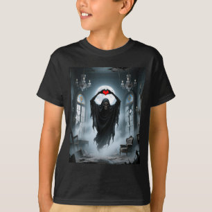 Geister rotes Herz Hände gruseliges Gesicht Hallow T-Shirt