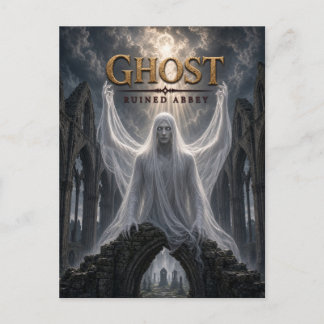 Geister Ruine Abtei Dark Cinema Postkarte