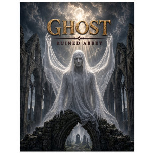 Geister Ruine Abtei Dark Cinema Postkarte