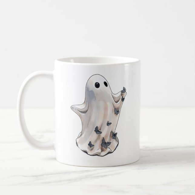 Geister-Schmetterling Halloween Kaffeetasse (Links)