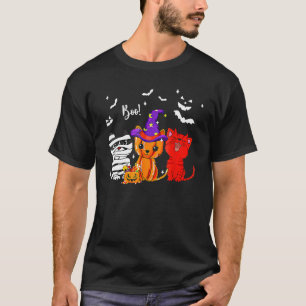 Geister-Schwarze-Katze Boo Y'all Kürbis Halloween T-Shirt