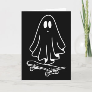 Geister Skateboard Faules Halloween Kostüm Lustige Karte