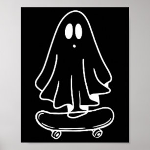 Geister-Skateboard Faules Halloween-Kostüm Lustige Poster