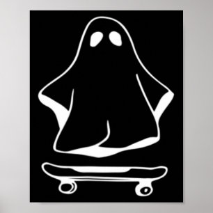 Geister-Skateboard Faules Halloween-Kostüm Lustige Poster