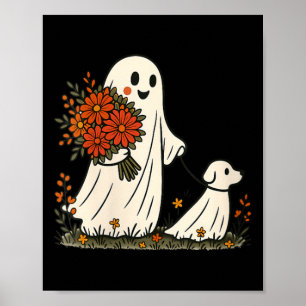 Geister-Spaziergang-Hunde-Funny-Halloween für Frau Poster