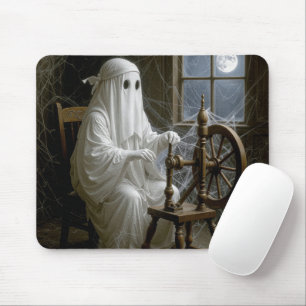 Geister spinnen Spinnweben auf einem Spinnrad Mousepad