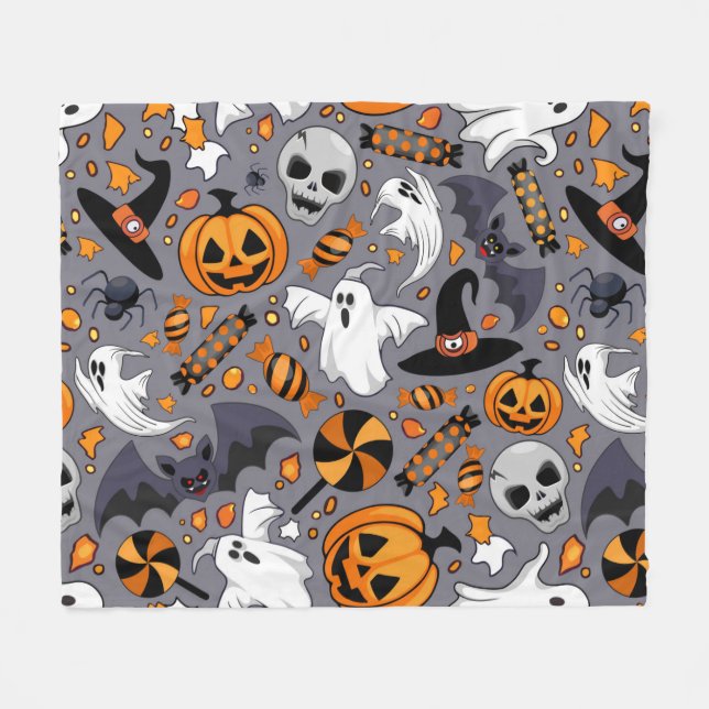 Geister Spooky und gruselige Niedliche Monster Fleecedecke (Vorderseite (Horizontal))