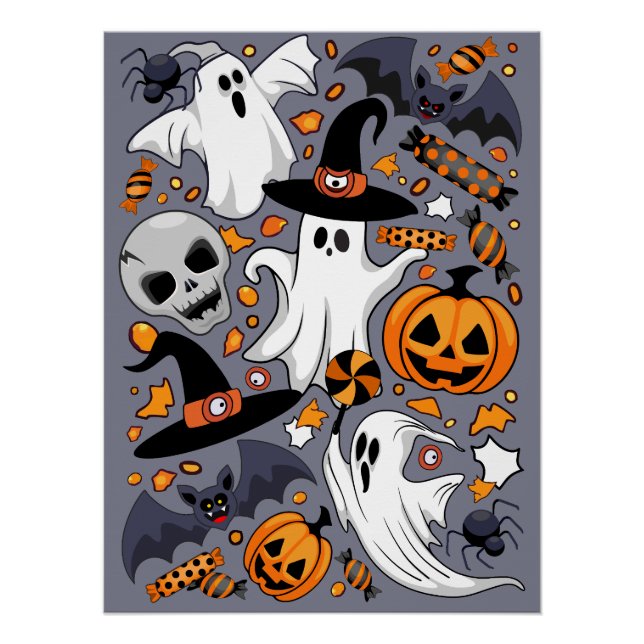 Geister Spooky und gruselige Niedliche Monster Poster (Vorderseite)