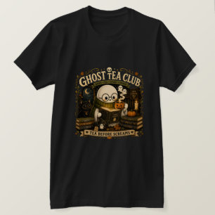 Geister-Teeklub Bibliophiler Halloween Retro T-Shirt