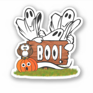 Geister und Freunde Halloween Aufkleber