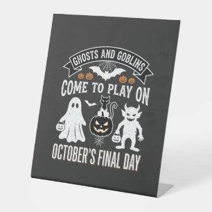 Geister und Goblins Halloween Oktober letzter Tag_ Sockelschild