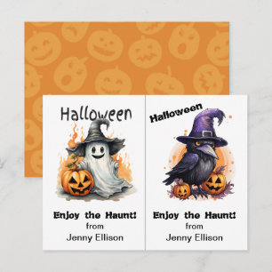 Geister- und Krähenschulparty-Halloween-Karte Postkarte
