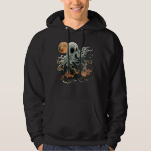 Geister- und Mond-Grafik-T-Shirt mit unheimlichem Hoodie