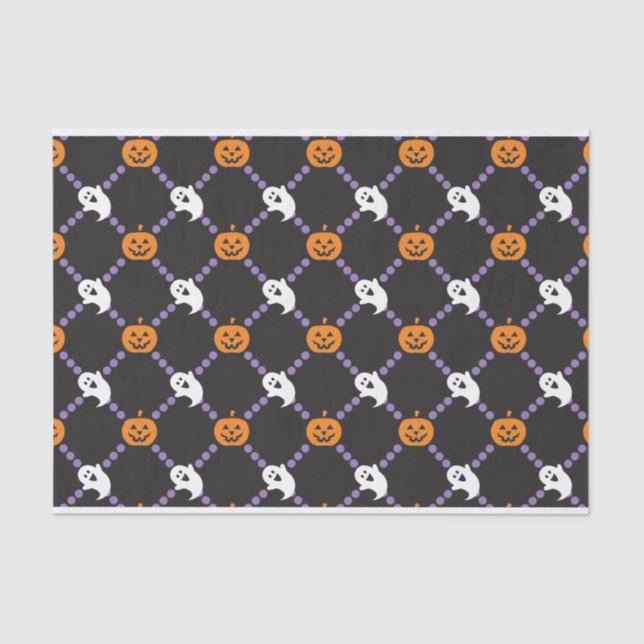 Geister und Pumpkins! Spooky Halloween Seidenpapier (Vorderseite)